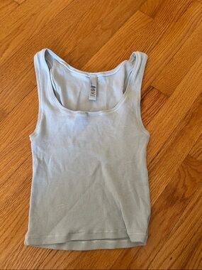 SKIMS Light Blue Ribbed Scoop Neck Tank